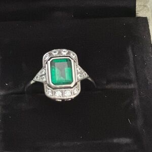 SOLD.  sterling silver and synthetic saphire  ring